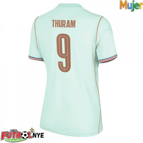 Camiseta Francia Marcus Thuram #9 Visitante Equipación para mujer Mundial 2026 manga corta